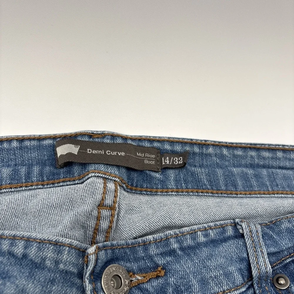 Levi's Demi‎ Curve Mid Rise Boot Cut Women's Size 14/32 Inseam 32 Preowned